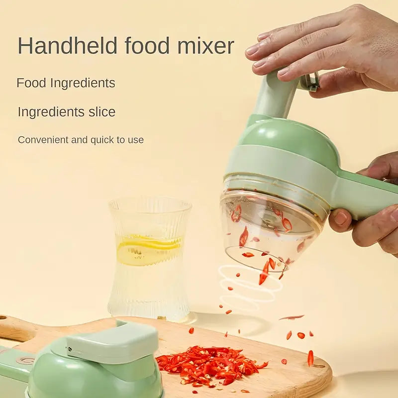 4-in-1 Portable Electric Vegetable Cutter & Chopper