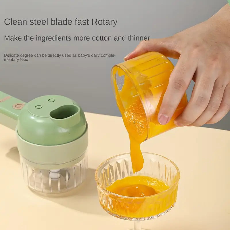 4-in-1 Portable Electric Vegetable Cutter & Chopper