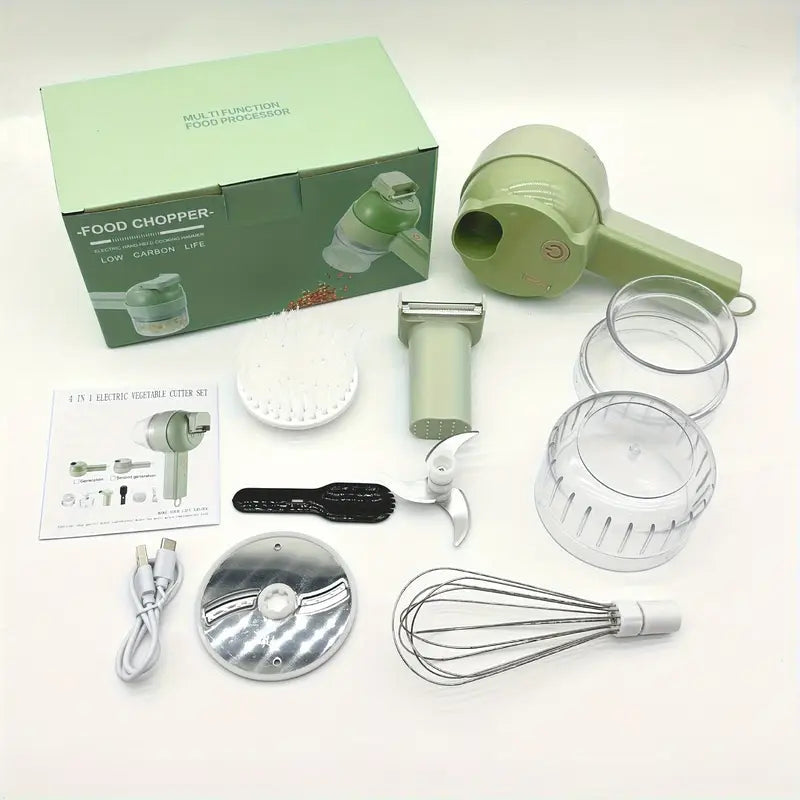 4-in-1 Portable Electric Vegetable Cutter & Chopper