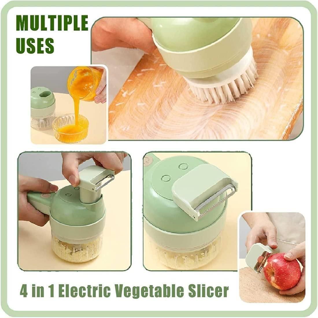 4-in-1 Portable Electric Vegetable Cutter & Chopper