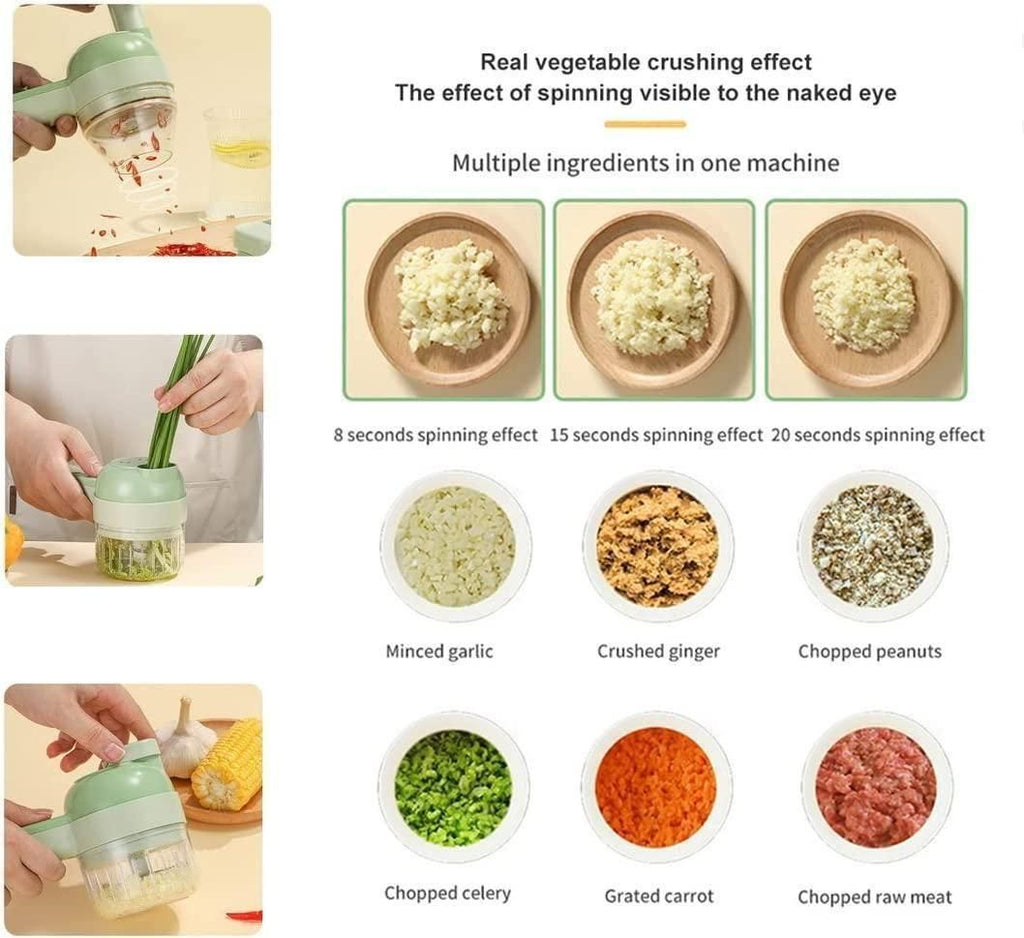 4-in-1 Portable Electric Vegetable Cutter & Chopper