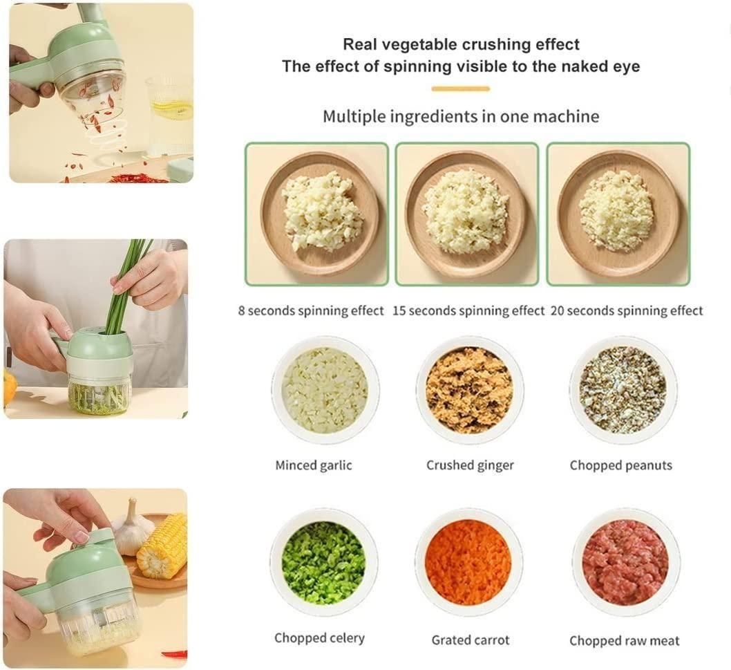 4-in-1 Portable Electric Vegetable Cutter & Chopper